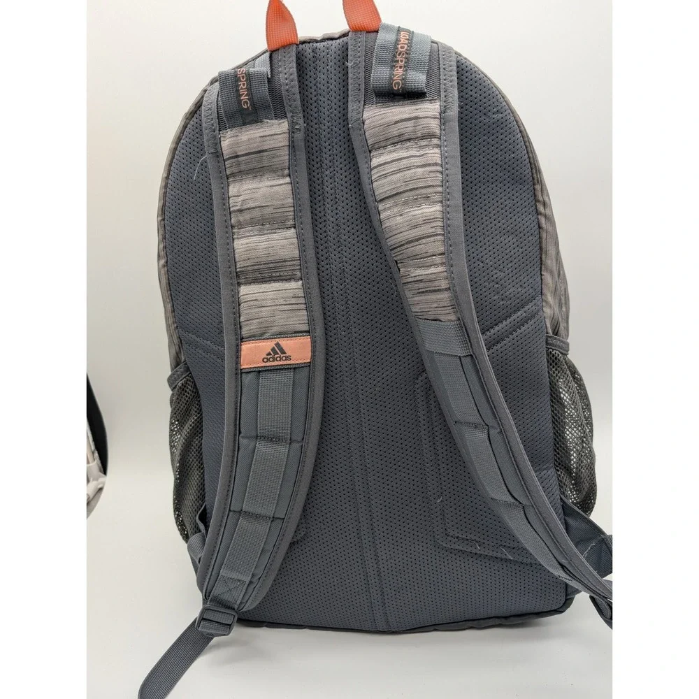 Adidas LoadSpring Backpack Gray Space Dye Coral Blue School Travel Bag
